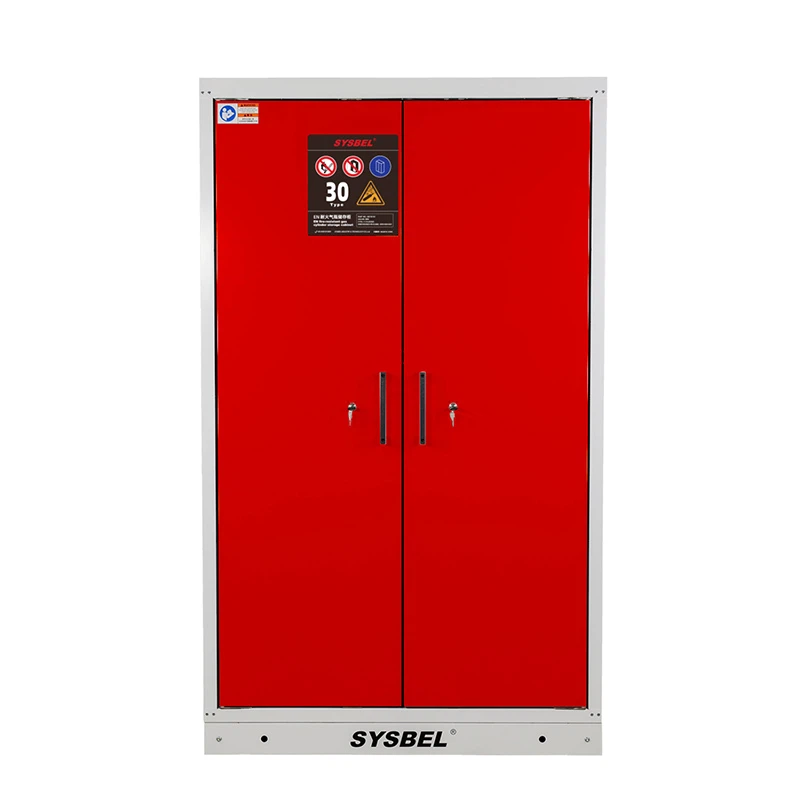 SYSBEL 30 minūšu sarkani trīs cilindru EN 14470-2 Ugunsgrēku izturīgi gāzes cilindru skapīši